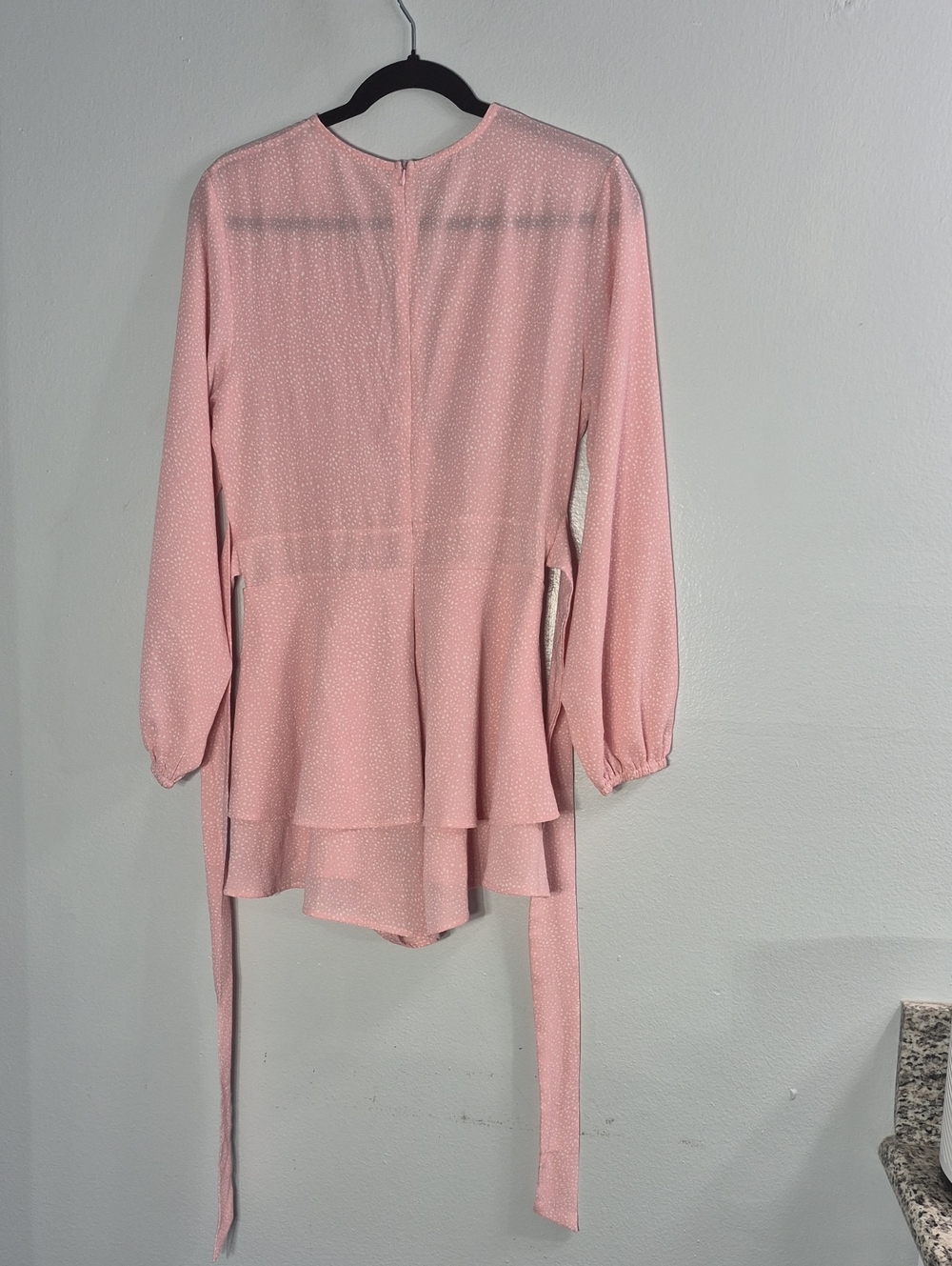 Light Pink Ruffle Wrap Bodysuit - Picture 2 of 2